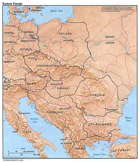large-political-map-of-Eastern-Europe-with-relief-capitals-and-major-cities-1984 | World Map ...