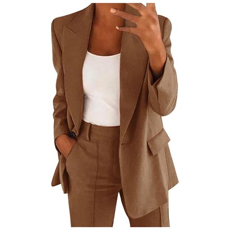 Brnmxoke Blazer Clearance Blazer Jackets for Women Plus Size Open Front Long Sleeve Casual Work ...
