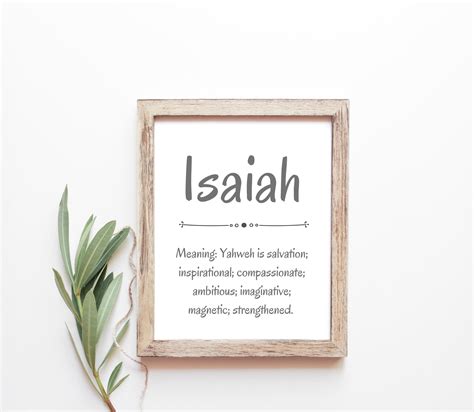 Isaiah Baby Name Meaning Baby Names Nursery Sign Boy Names | Etsy