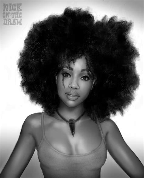 Afro Stare by nickonthedraw | Afro, Stare, Photoshop painting