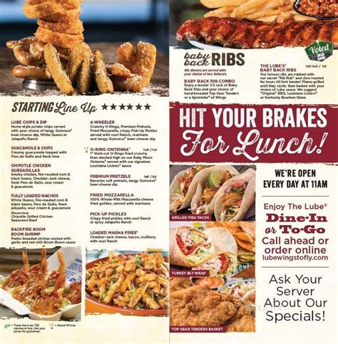 Online Menu of Quaker Steak & Lube, Sandusky, OH