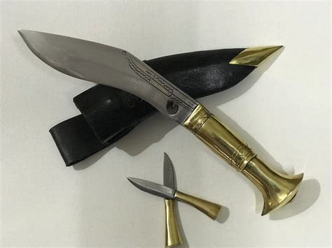 GURKHA CHITLANGE KHUKURI KHUKRI KUKRI KNIFE 6 INCH BLADE BRASS HANDLE ...