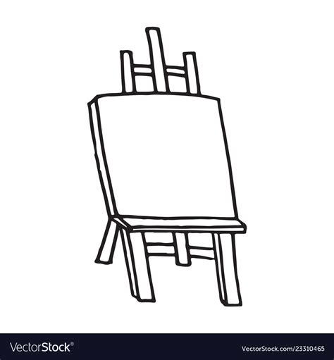 Easel cartoon hand drawn style Royalty Free Vector Image