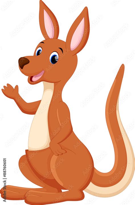 Cute kangaroo cartoon Stock Vector | Adobe Stock