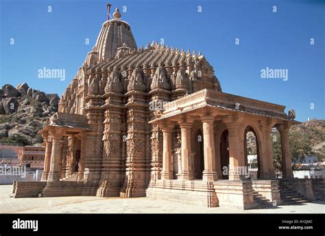 Shri Taranga Teerth, Jain temple on Taranga hill, Gujarat, India. Built ...