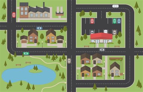 Free Vector City Map Layout | Map layout, Vector free, City map