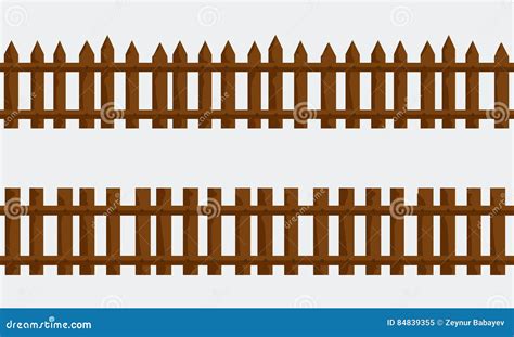 Wooden Farm Fence. Vector with Flat and Solid Color Stock Vector - Illustration of collection ...