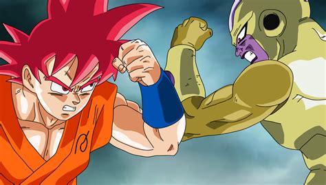 God Goku vs Gold Frieza Fukkatsu no F by DragonBallAffinity on DeviantArt