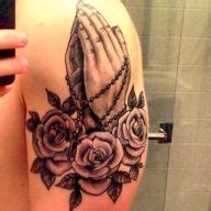Tattoos of Prayers Handwith Roses | Prayer hands tattoo #rosary #ink #tattoo… | Gorgeous Tattos ...
