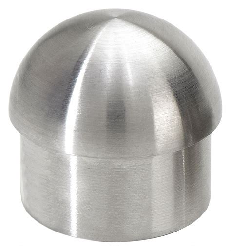 LAVI 316 1-1/2"L Stainless Steel End Cap, Silver; Round Handrail Shape - 52YX76|49-602/1H16 ...