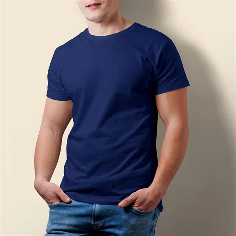 Buy Mens Navy Blue T Shirt 100 Cotton Plain T Shirts Filmy Vastra | Free Download Nude Photo Gallery