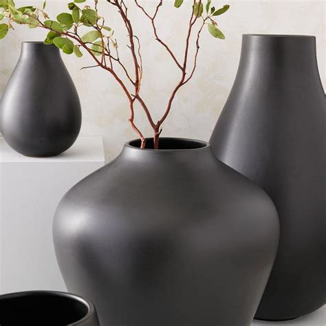 Pure Black Ceramic Vases | west elm United Kingdom