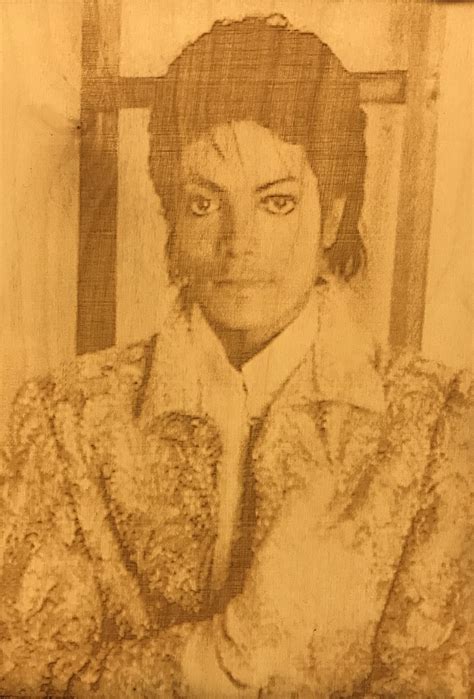 Laser engraved Michael Jackson on Birch Plywood | Rustic wood furniture, Laser engraving, Artwork
