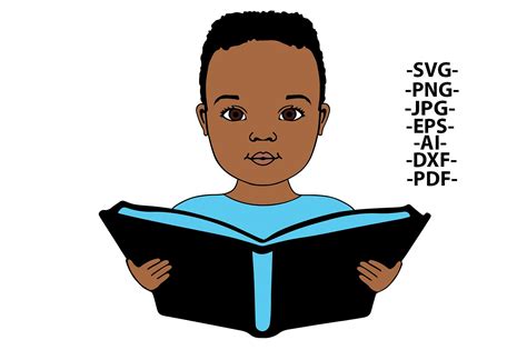 Black Boy Svg Reading Book Svg School Boy Learning Clipart - Etsy Canada