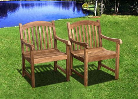 Amazonia Teak 2-pc. Teak Sumbawa Arm Chair Set | Backyard patio furniture, Teak armchair, Patio ...