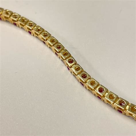 14K Gold, Diamond & Ruby Bracelet