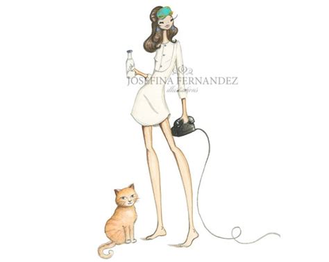 Holly Golightly Cat fashion illustration art print Holly | Etsy