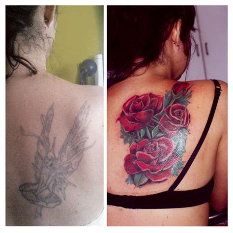 rose cover up tattoo on shoulder - Gabriele Gantt