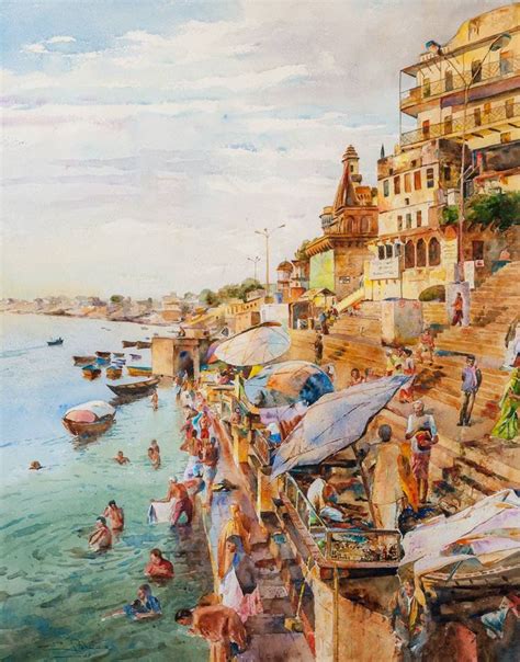 Varanasi Painting in 2021 | Painting, Watercolor painting techniques ...