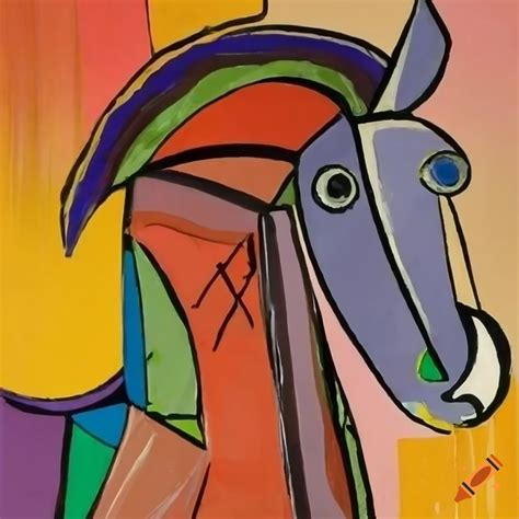 Picasso-style horse portrait on Craiyon