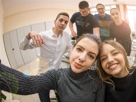 young happy students doing selfie picture 12753830 Stock Photo at Vecteezy