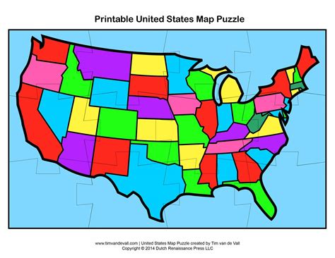 Printable United States Map Puzzle for Kids | Make Your Own Puzzle