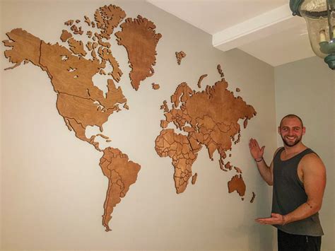 Step-by-Step: How to make a wooden world map for your wall | Wall maps, Wooden map, Diy wall art