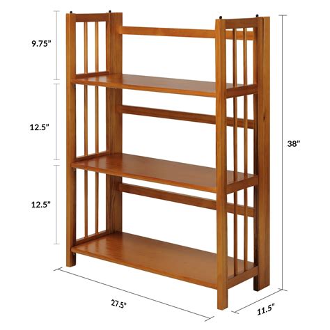 Casual Home 3-Shelf Folding Stackable Bookcase (27.5" Wide)-Honey Oak | eBay