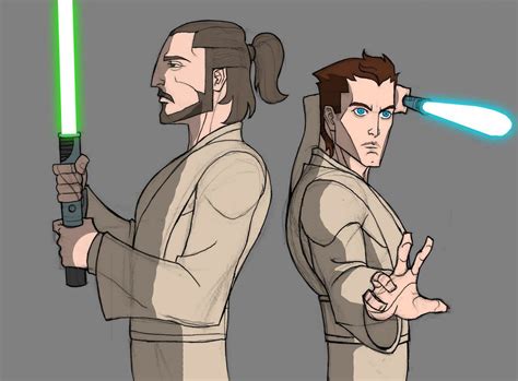 Qui-Gon Jinn and Obi-Wan Kenobi - work in progress | Star wars artwork, Star wars clone wars ...