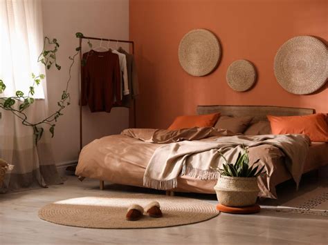 Orange Two Colour Combinations For Bedroom Walls | Beautiful Homes