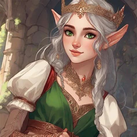 Closeup. A cute young female elf from changeling the...