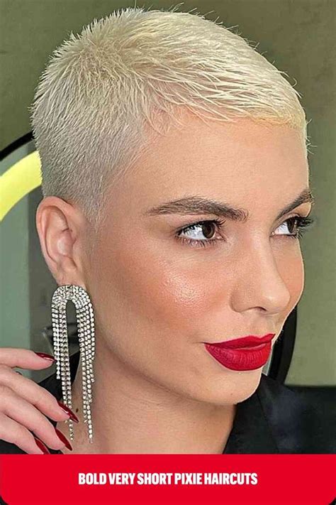 Very Short Buzzed Pixie Style for women with low-maintenance hair Very Short Pixie Cuts, Short ...