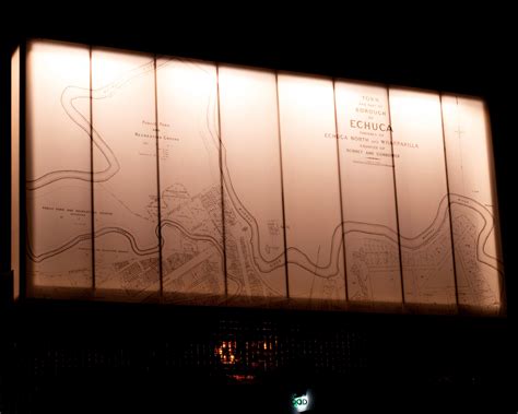 We printed and installed a historical map of Echuca to be illuminated by night.