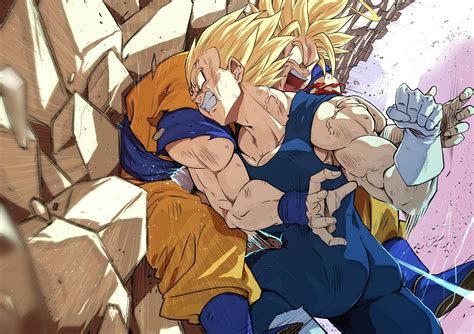 Artista recria o momento decisivo da luta entre Goku e Majin Vegeta em ...