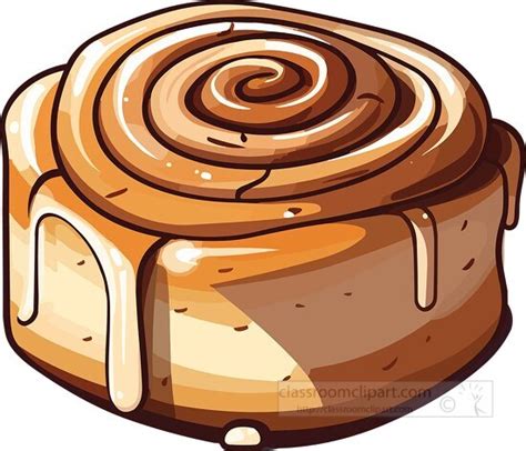 Dessert Clipart-cinnamon roll with icing clip art