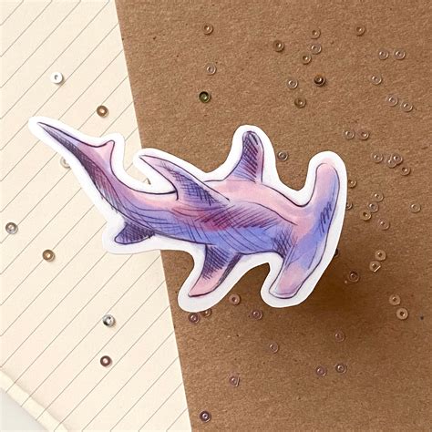 Hammerhead Shark - Glossy Vinyl Sticker – Tanya Turner Art