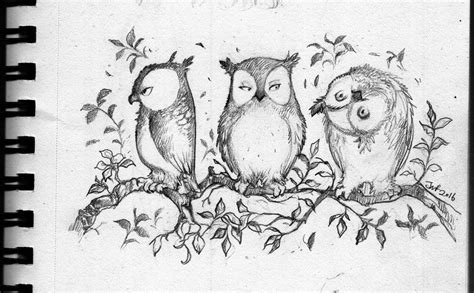 owls on a branch | Sketches, Owl, Humanoid sketch