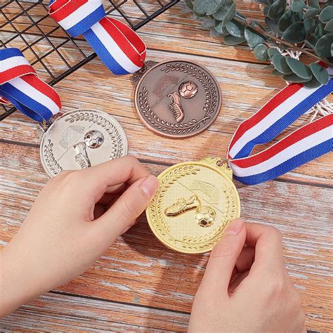 AHANDMAKER 12 Packs Sport Game Medals, Winner Award Sports Medals Genuine Award Medals Gold ...