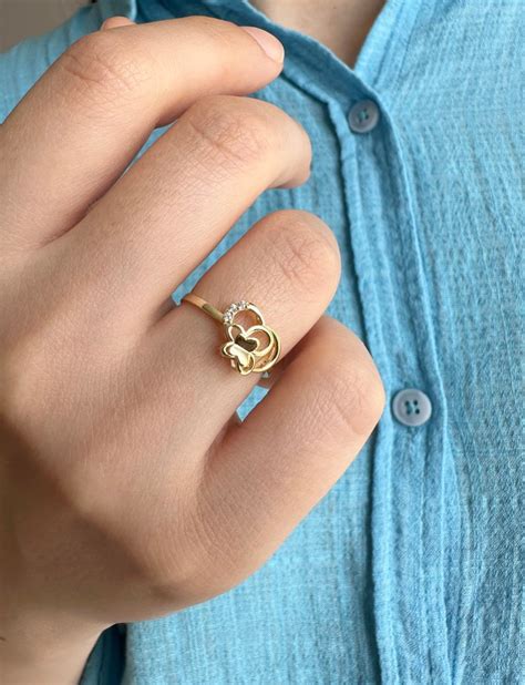 Gold Butterfly Ring Butterfly Ring With Diamond 14k Solid - Etsy