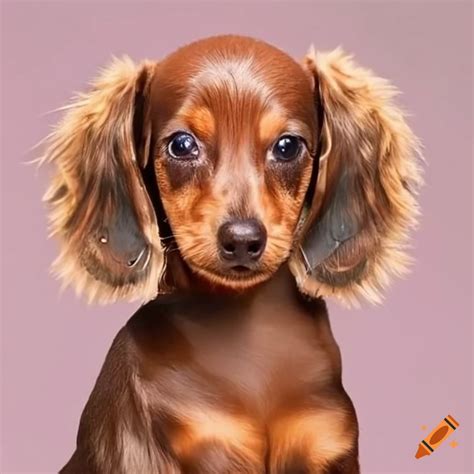 Long-haired mini weiner dog on Craiyon