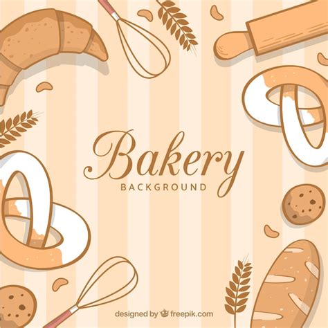 Bakery background in flat style | Free Vector