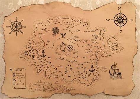 DIY: How to Draw a Treasure Map in 2 Steps Treasure Maps For Kids ...