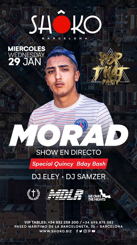 Pop That Party | MORAD in concert - Shôko Barcelona - Restaurant & Club