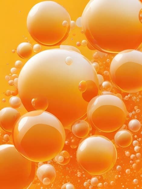 Premium AI Image | Many orange bubbles abstract background