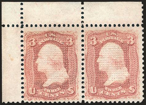 US Stamps Value Scott 83 - 3c 1867 Washington Grill