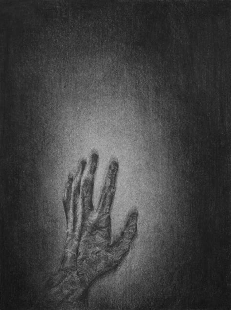 Black Hand Falling Drawing by Enensi