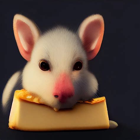 a cute little white fat rat eating a piece of cheese | Midjourney | OpenArt