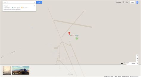 When you drag Pegman (Yellow Street View Man) in Google Maps over Area 51 it hovers in a flying ...