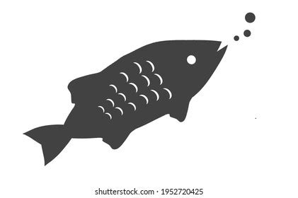 Silhouette Fish On White Background Stock Illustration 1952720425 | Shutterstock