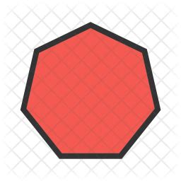 Octagon Icon - Download in Colored Outline Style